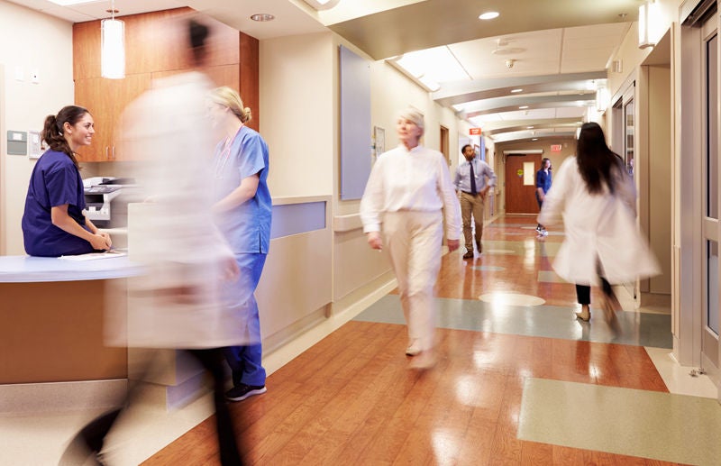 busy hospital hallway