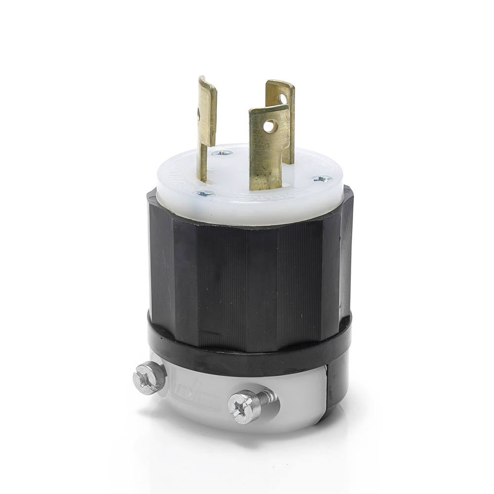 Product image for Locking Plug, 30 Amp, 125/250 Volt, Industrial Grade, Black & White