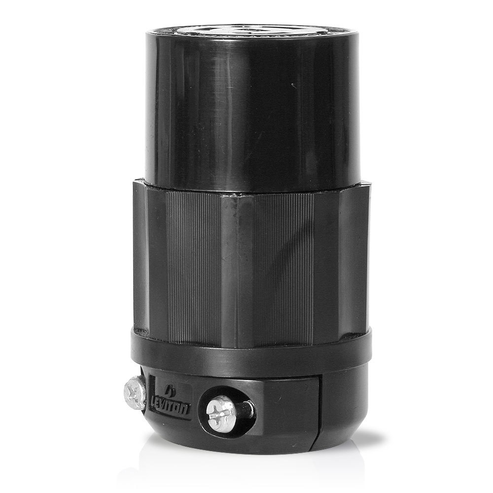 Product image for Locking Connector, 30 Amp, 125/250 Volt, Industrial Grade, Black