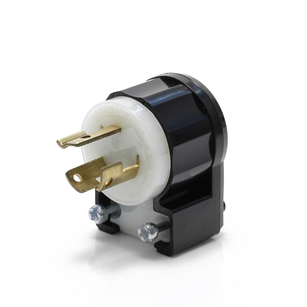 Product image for Locking Plug, 15 Amp, 250 Volt, Industrial Grade, Black & White