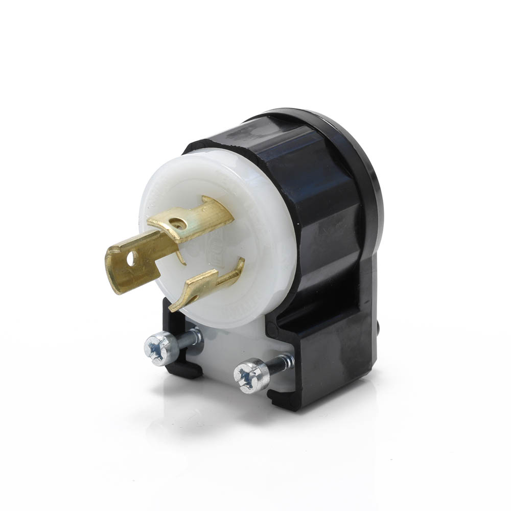 Product image for Locking Plug, 15 Amp, 125 Volt, Industrial Grade, Black & White