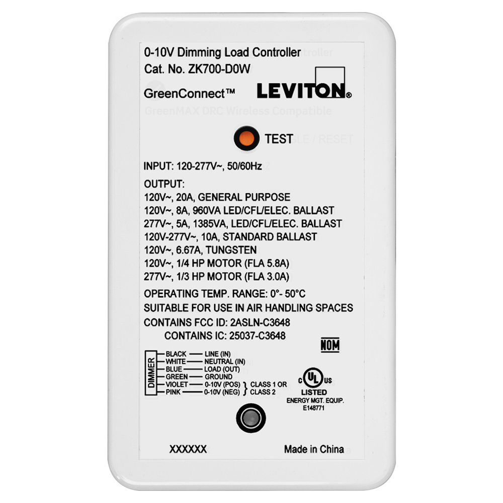 Product image for GreenConnect, Load Controller, 0-10V Dimming, Wireless