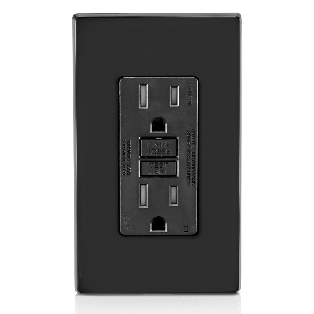 Product image for 15 Amp, Tamper-Resistant AFCI Outlet with LED Indicator Light