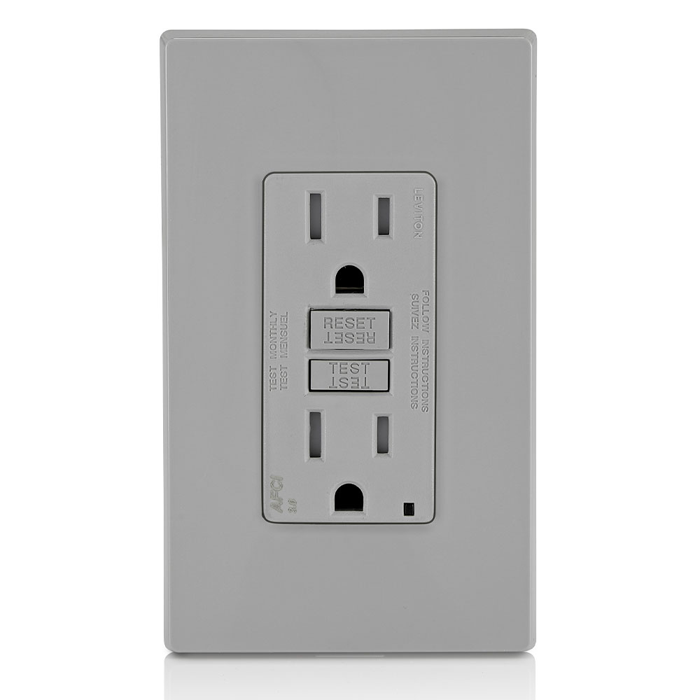 Product image for 15 Amp, Tamper-Resistant AFCI Outlet with LED Indicator Light