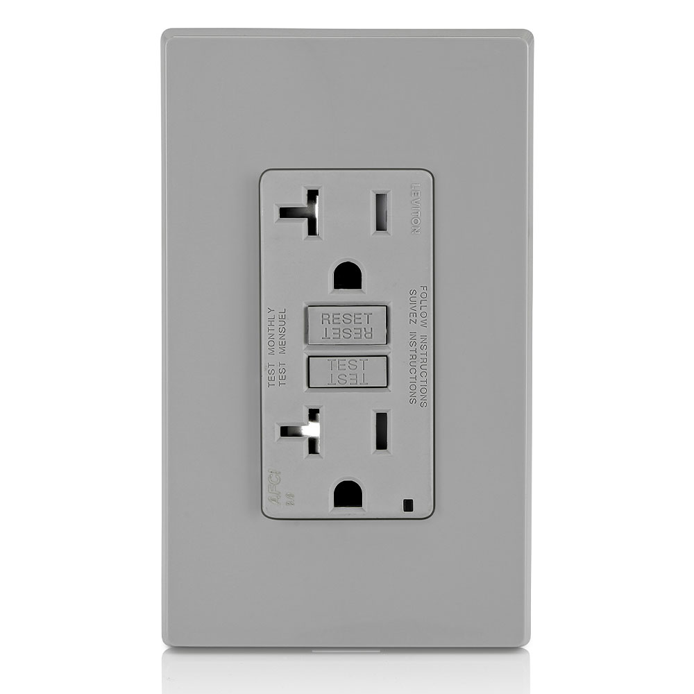 Product image for 20 Amp, Tamper-Resistant AFCI Outlet with LED Indicator Light