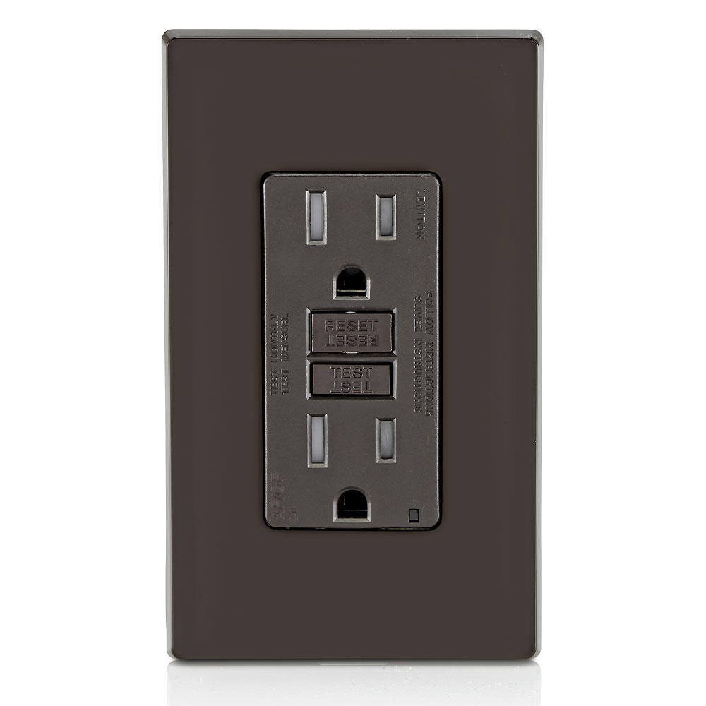 Product image for 15 Amp, Self Test, Tamper-Resistant Dual-Function AFCI/GFCI Outlet with LED Indicator Light